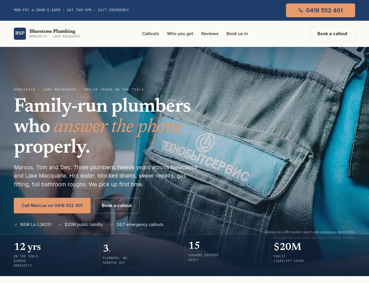 Bluestone - a site built with BookingSprint