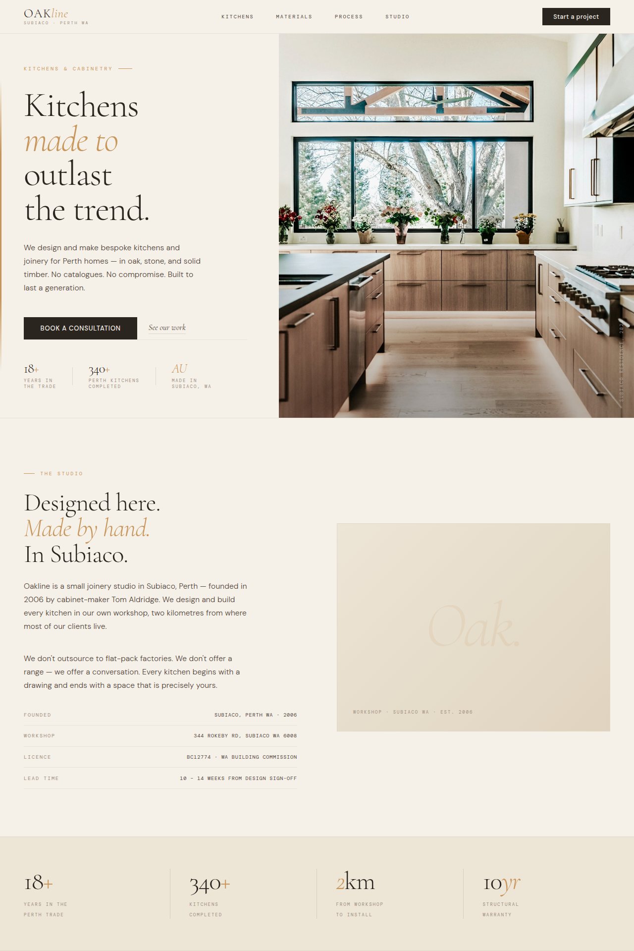 Oakline - a site built with BookingSprint